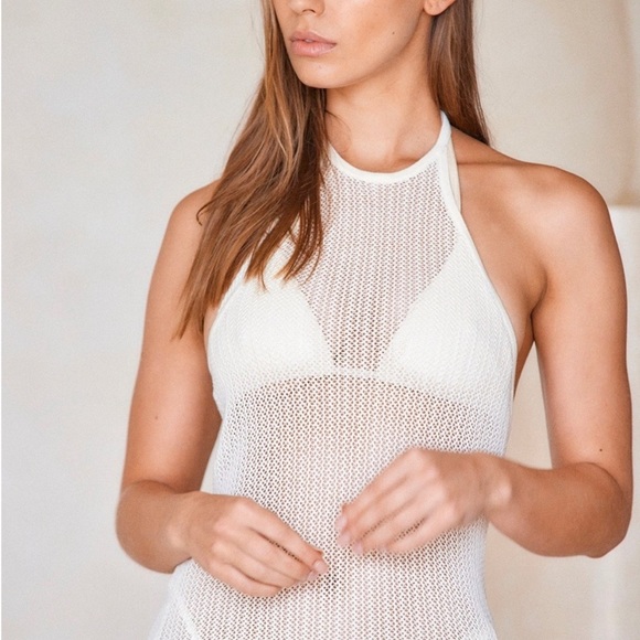 MONDAY Swimwear Wategos Dress in Ivory Crochet - Picture 3 of 11
